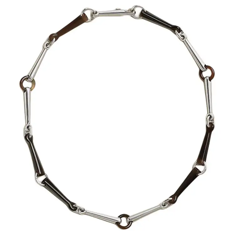 HERMES Mors Palladium Plated Necklaces Men's Silver