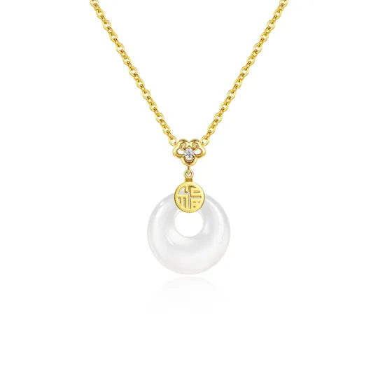 Gongzhu Hetian Jade Necklaces Green Jade Women's