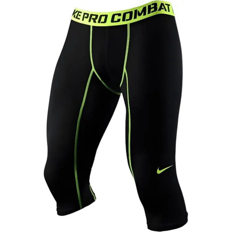 Nike Pro Sports Shorts Men's Black Neon Green Moderate