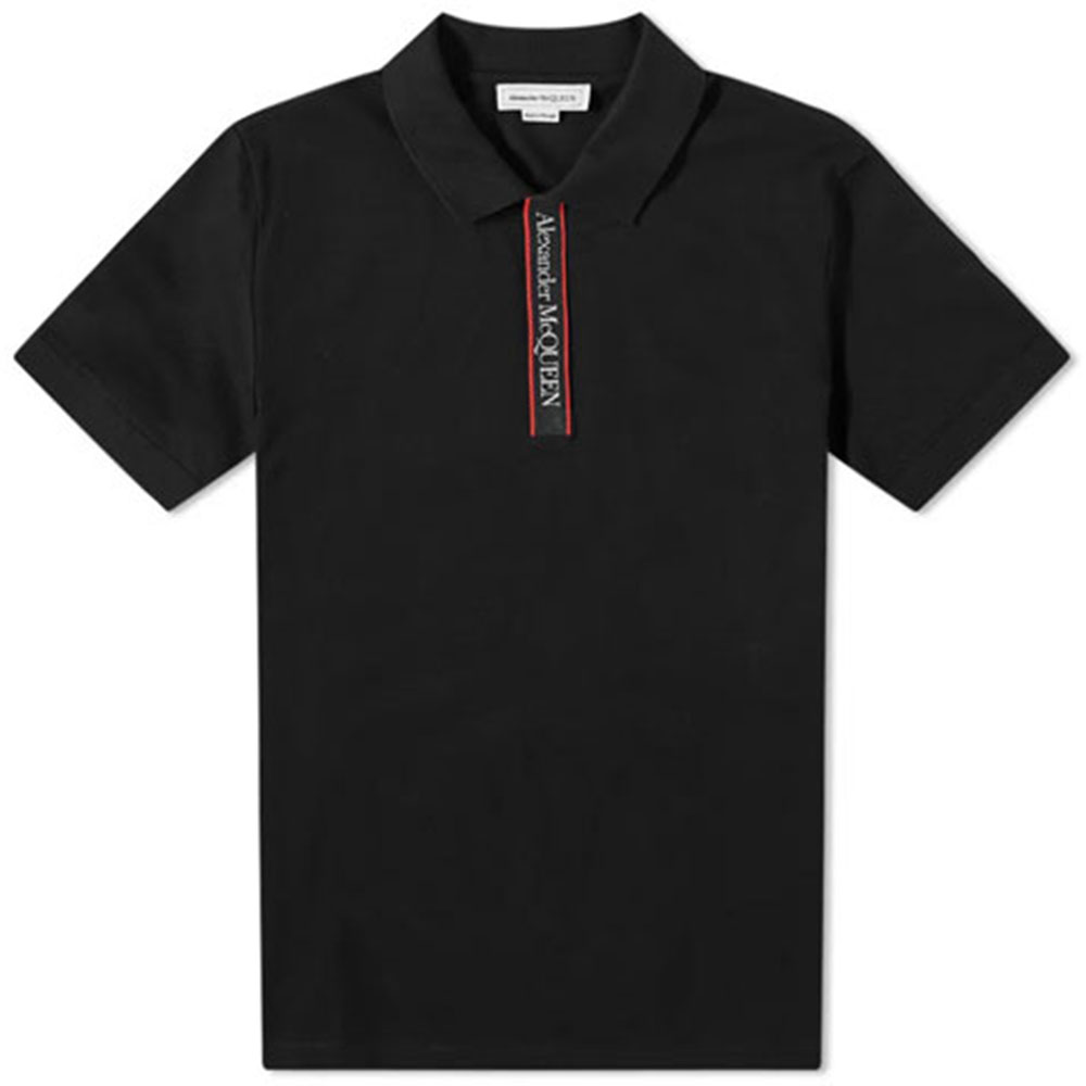 Мужская футболка Alexander Alexander McQueen LogoPolo (черная)