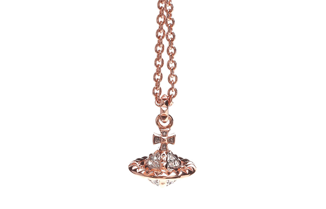 Vivienne Westwood Brass pendant, golden necklace, pink gold