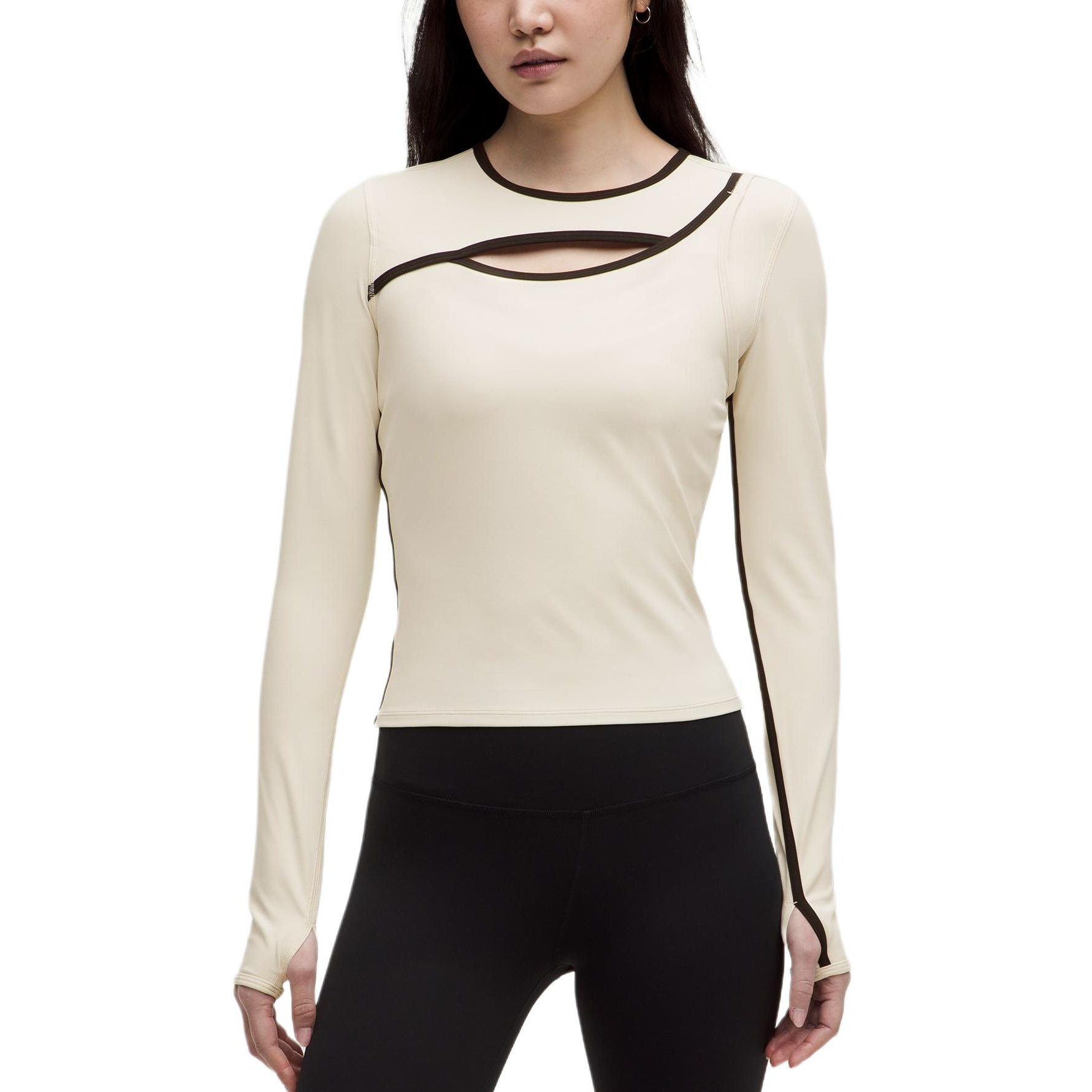 Lululemon Nulu™ T Shirt Women’s Light Ivory/black