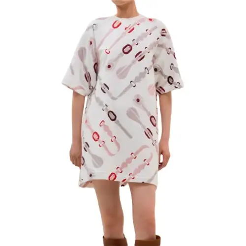HERMES SS25 Short Sleeved Dress Women's White