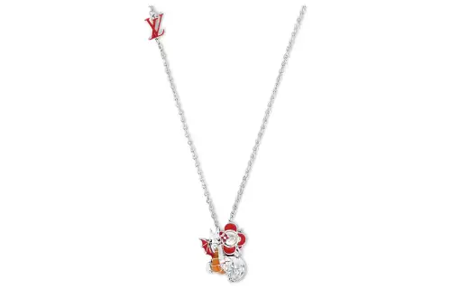 LOUIS VUITTON Silver, Metal, Enamel Necklaces Men's Silver