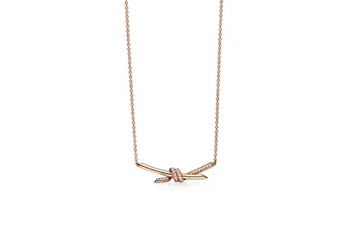 TIFFANY & CO. Knot Diamond Necklaces Women's