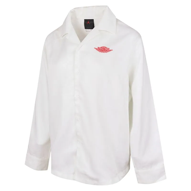 Jordan Shirts Women's White Lapel Moderate Straight Fit