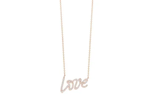 TIFFANY & CO. Tiffany Paloma's Graffiti Paloma's Graffiti Series Love Diamond Pendant 18K Rose Gold Diamond Necklace Women's Rose Gold