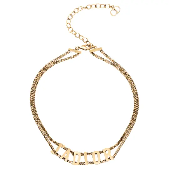 DIOR J'Adior Antique Inspired Style Gold Jewelry Necklaces Women's