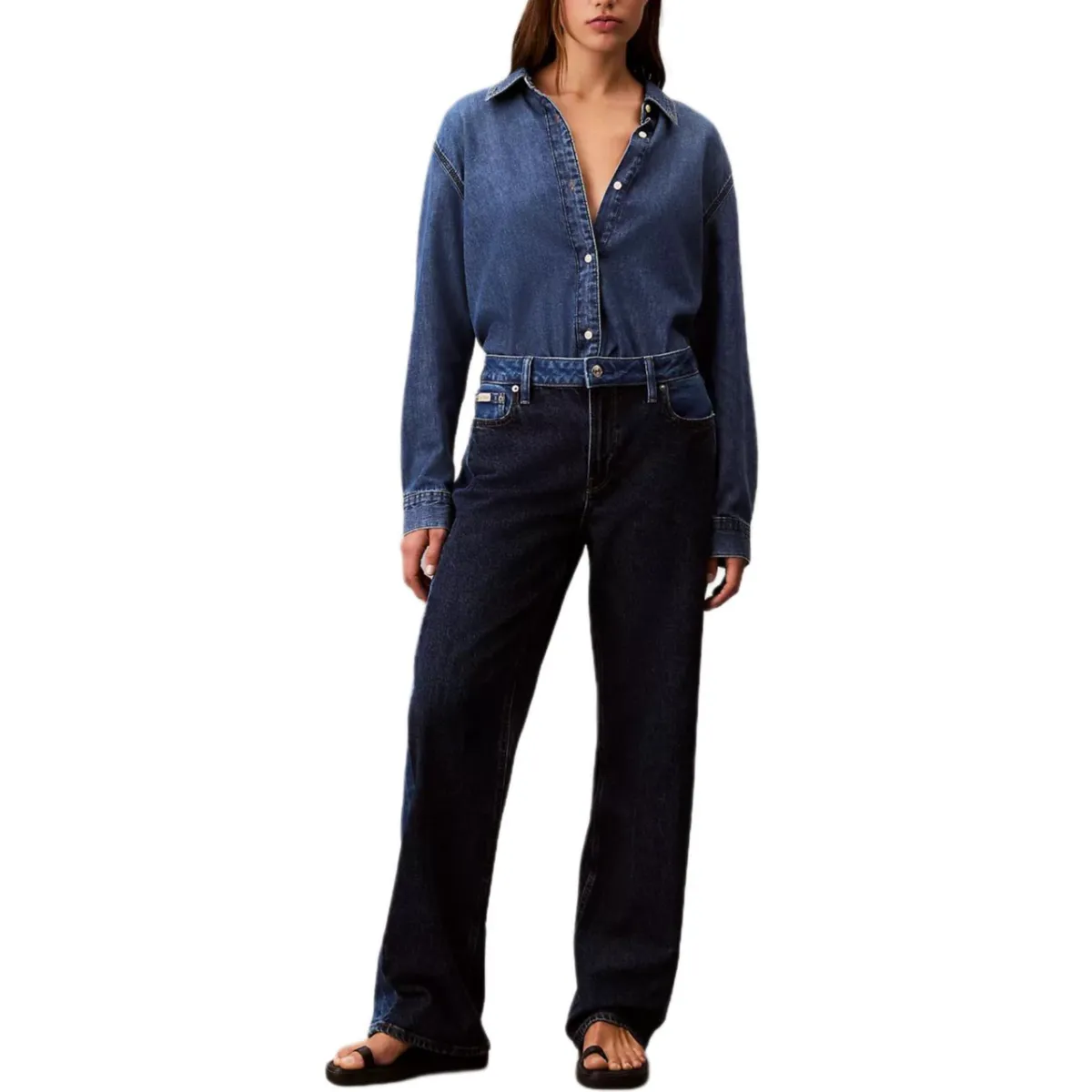 Calvin Klein Jeans Women's Indigo Moderate Straight Fit Pants