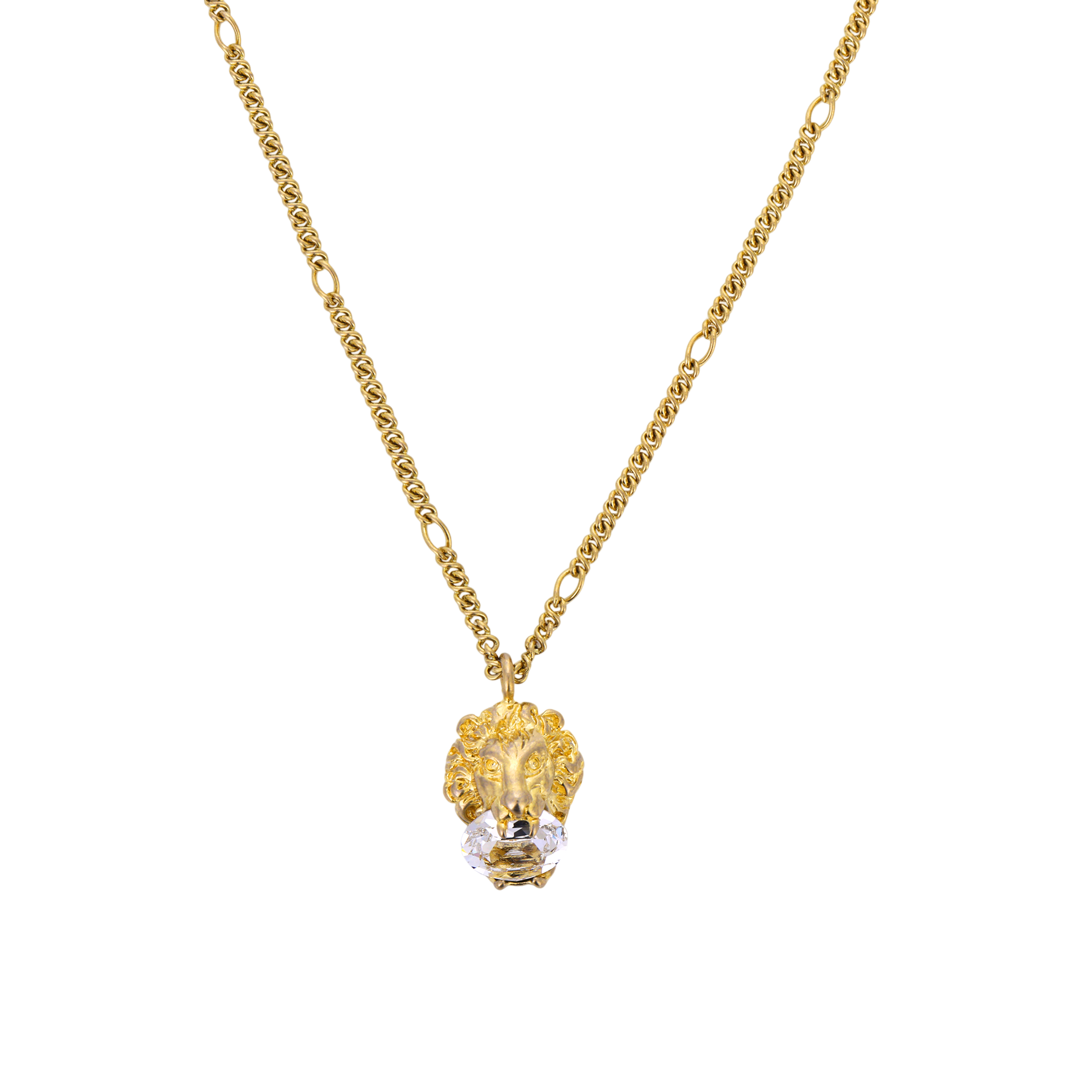 Женское колье Gucci Lion Head (золотое)