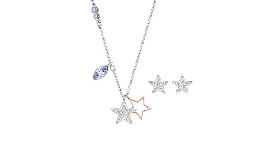 Женский комплект Swarovski SYMBOL Duo Star (серебристо-белый)