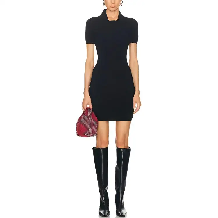 Burberry Short Sleeved Dress Women's Black