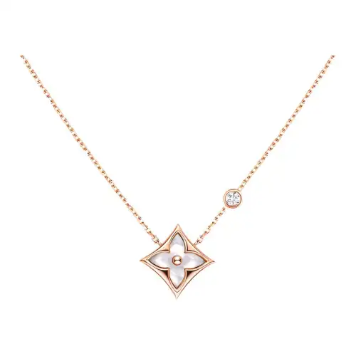 LOUIS VUITTON Color Blossom Bb Star Pendant Pink Gold White Mother of Pearl And Diamond