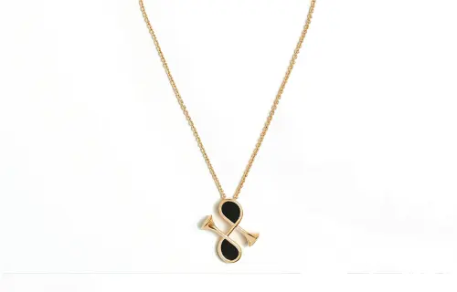 HERMES Cor H Calfskin Necklaces Unisex Gold