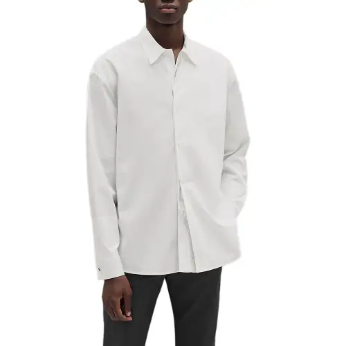 HERMES Shirts Men's White Lapel Moderate Other