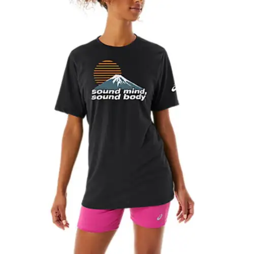 Asics Drop Shoulder Sleeve T Shirt Women's Black