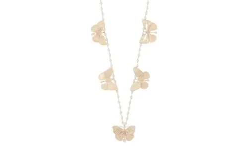 DIOR Metal, Resin Pearl Necklaces Women's Matte Gold