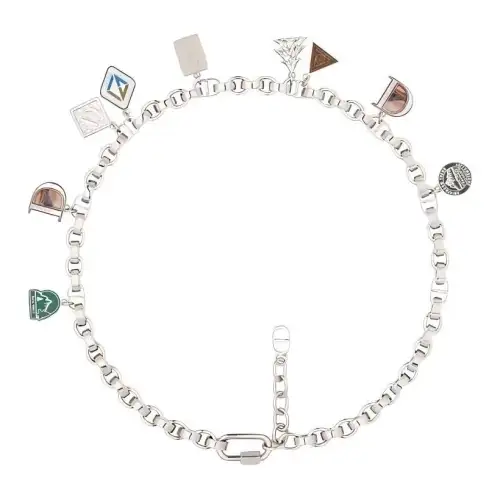 DIOR Brass, Resin Necklaces Women's Silver