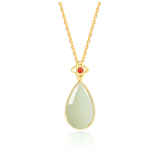 ZSY Hetian Jade Necklaces Pale Greenish White Jade Women's