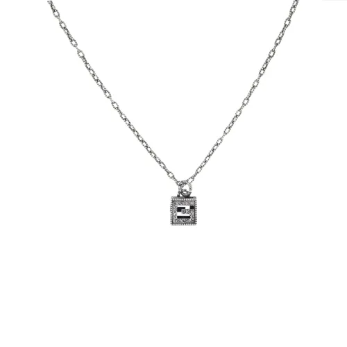 GUCCI Square G 925 Sterling Silver Necklaces Unisex Silver