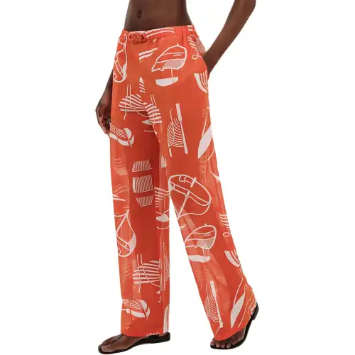 HERMES Casual Pants Women's Orange