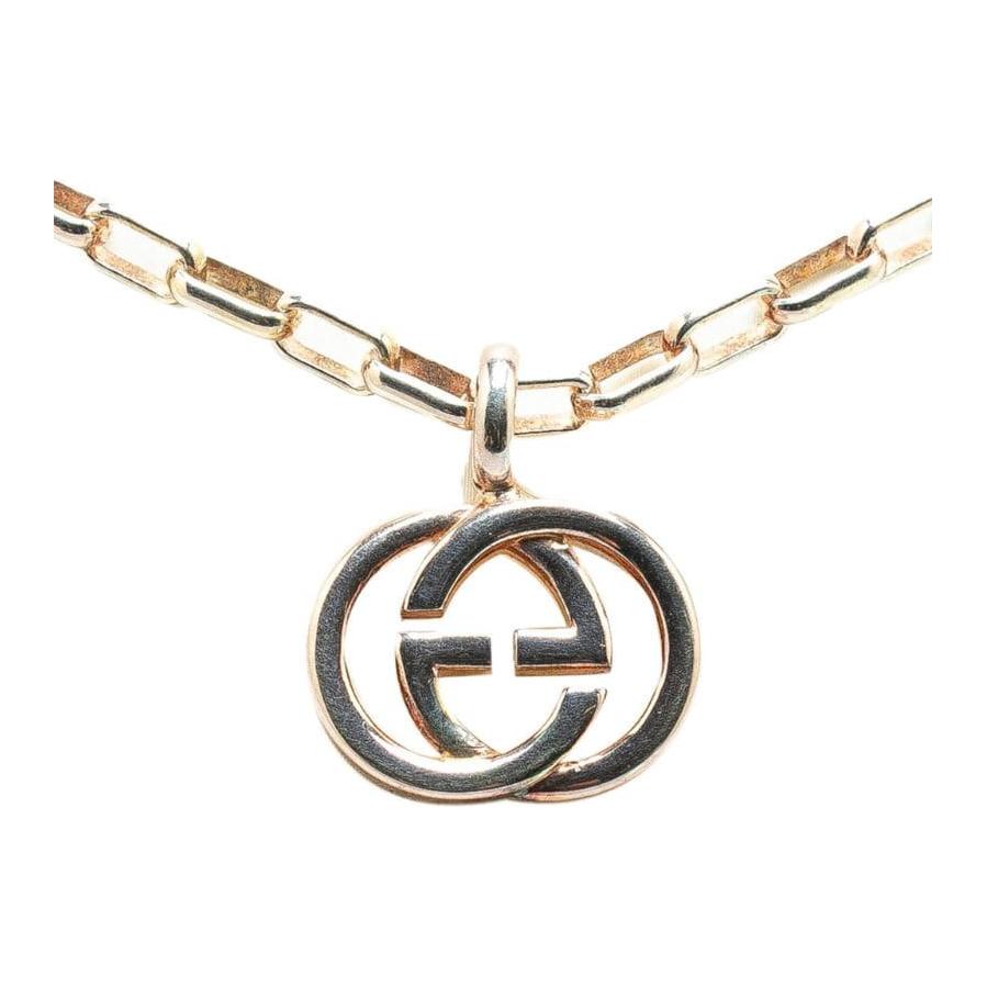 GUCCI 2000-2015 Sterling Interlocking G Pendant Costume Necklace
