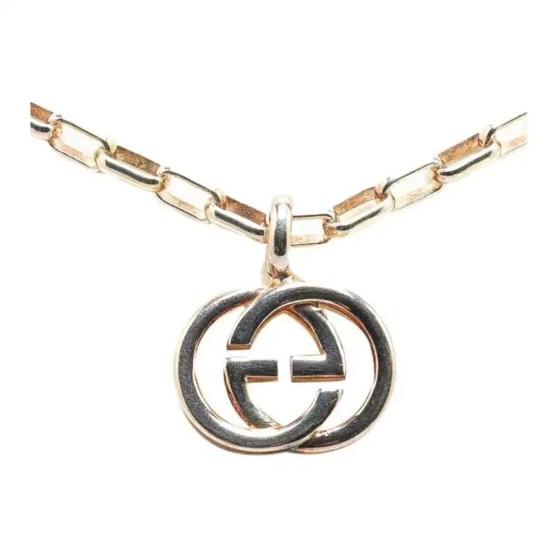 GUCCI 2000-2015 Sterling Interlocking G Pendant Costume Necklace