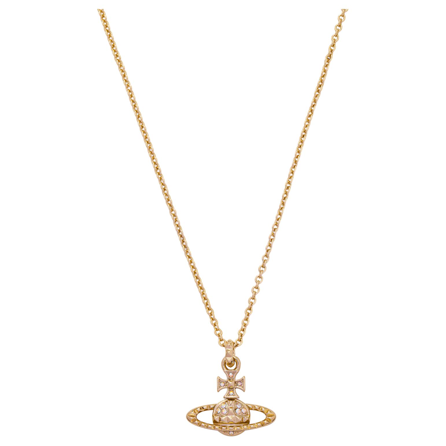 Vivienne Westwood MAYFAIR Rivet Plane Saturn Gold Brass Necklace Women's