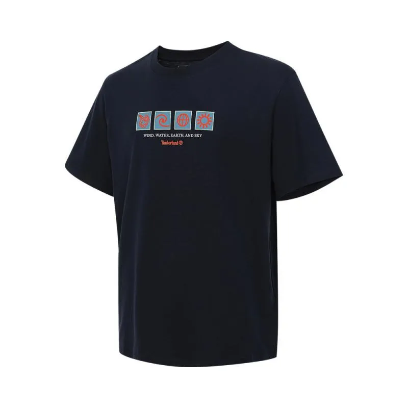 Timberland T-Shirts Men's Black Crew Neck Moderate Straight Fit