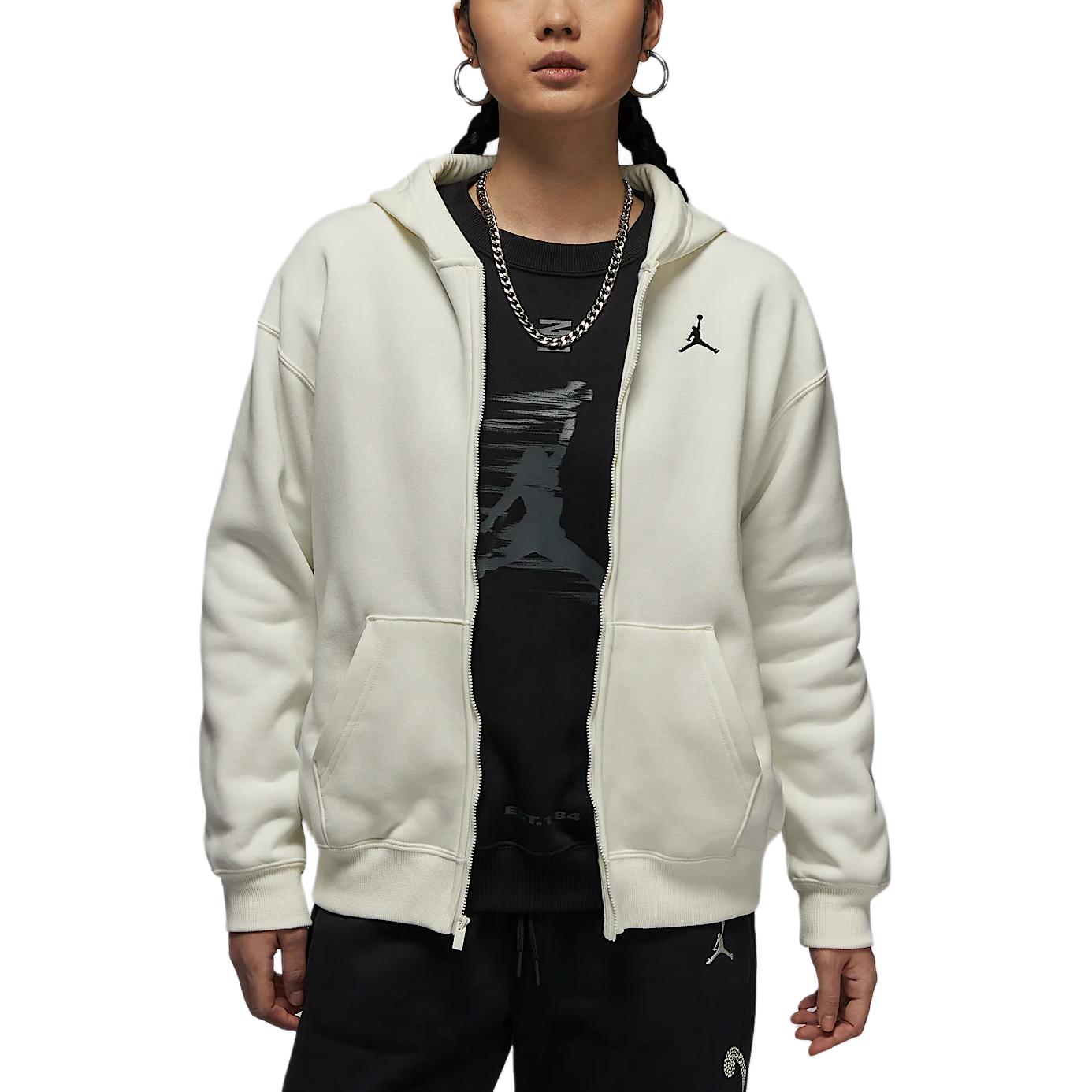 Женская куртка Jordan Brooklyn Fleece (молочно-белая / черная)