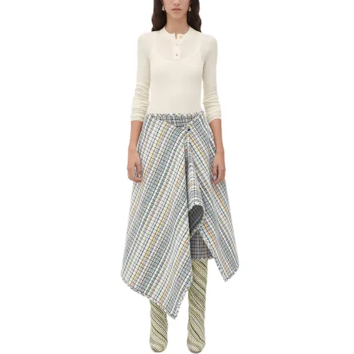 Bottega Veneta Check Wrapped Skirt