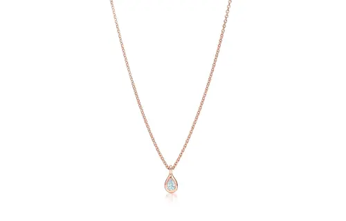 TIFFANY & CO. Elsa Peretti® Sterling Silver, Diamond Necklaces Women's Rose Gold
