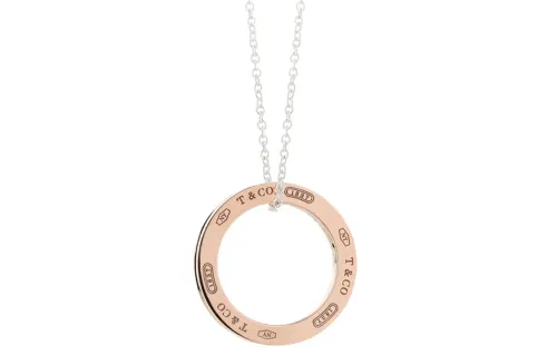 TIFFANY & CO. Tiffany, classic fashionable commemorative golden pendant, necklace, pink gold, silver 925 sample