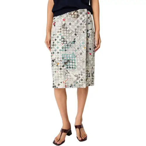Bottega Veneta Leather Long Skirt Women's Multicolor