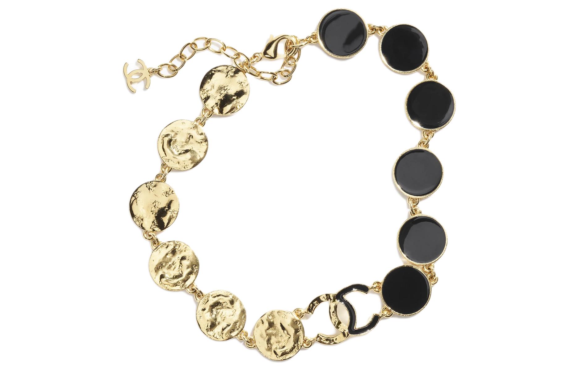 CHANEL 24C Metal Necklaces Unisex Gold