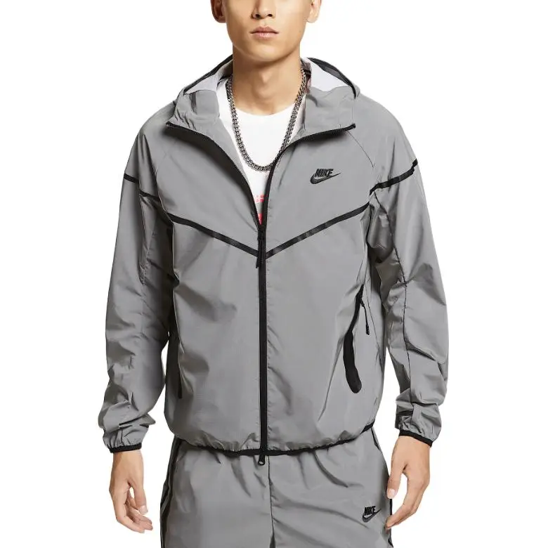 Nike Woven FW24 Flash Jackets & Coats Men's Reflective Silver/Black