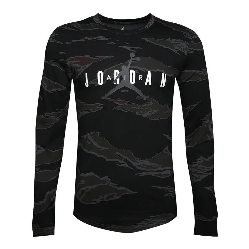 Jordan Air T-Shirts Unisex Black Crew Neck Moderate