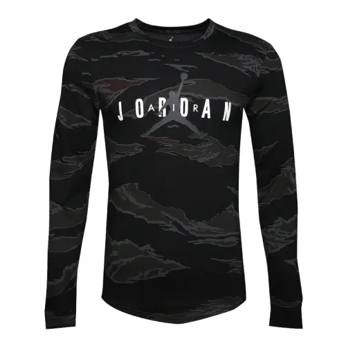 Jordan Air T Shirts Unisex Black Crew Neck Moderate