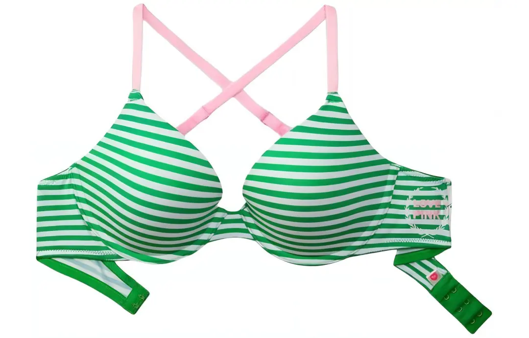 Victoria's Secret PINK Girlish Bra Women's Green Stripes