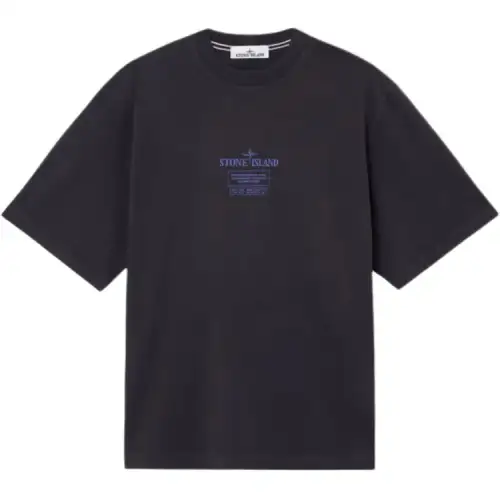 Stone Island 2100037 Combed cotton logo-plaque T-shirt