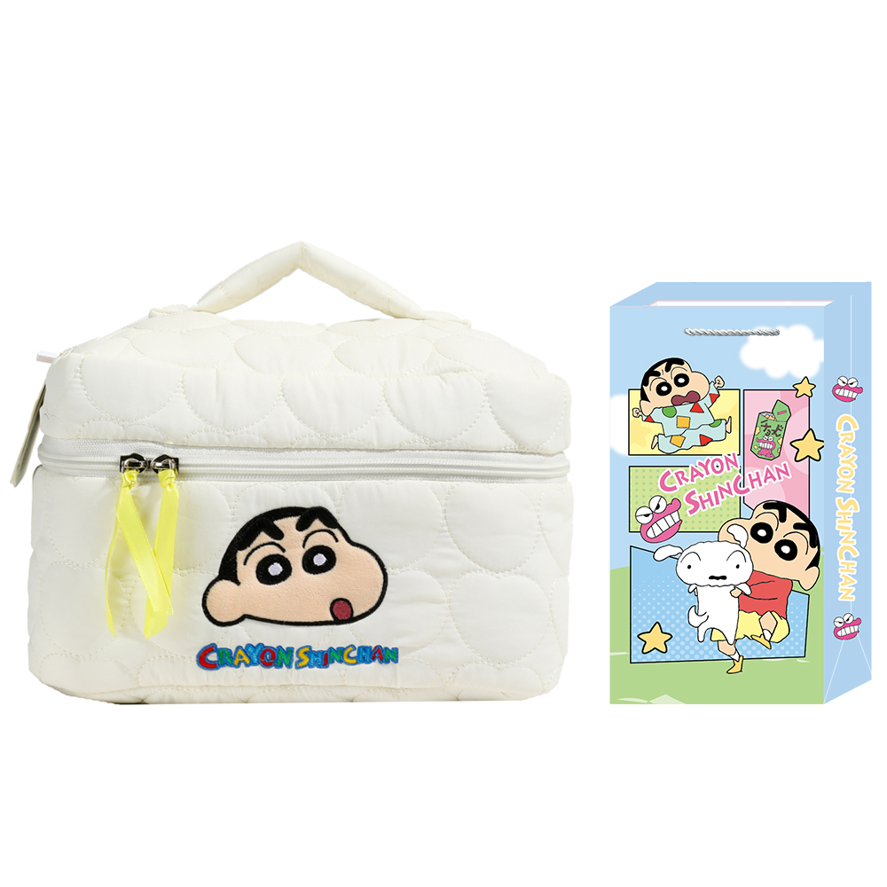 Crayon Shinchan Crayon Shinchan Cartoon Cute Nohara Shinnosuke Multifunctional Bag Large Capacity High-Looking Portable Travel Versatile Care Bag Student Dormitory Office Cosmetics Storage Bag