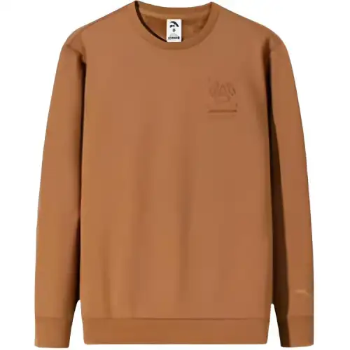 ANTA Sweatshirts Men's Bone China Brown Crew Neck Moderate