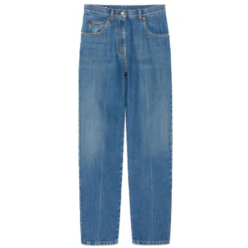 Horsebit straight-leg jeans