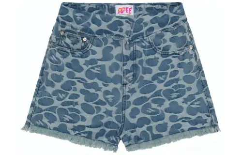 A BATHING APE Bape SS23 APEE By A BATHING APE Denim Shorts Women's Blue