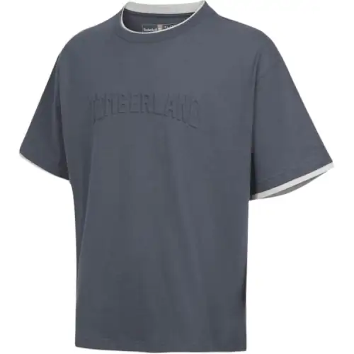 Timberland T Shirts Men's Dark Blue Crew Neck Moderate