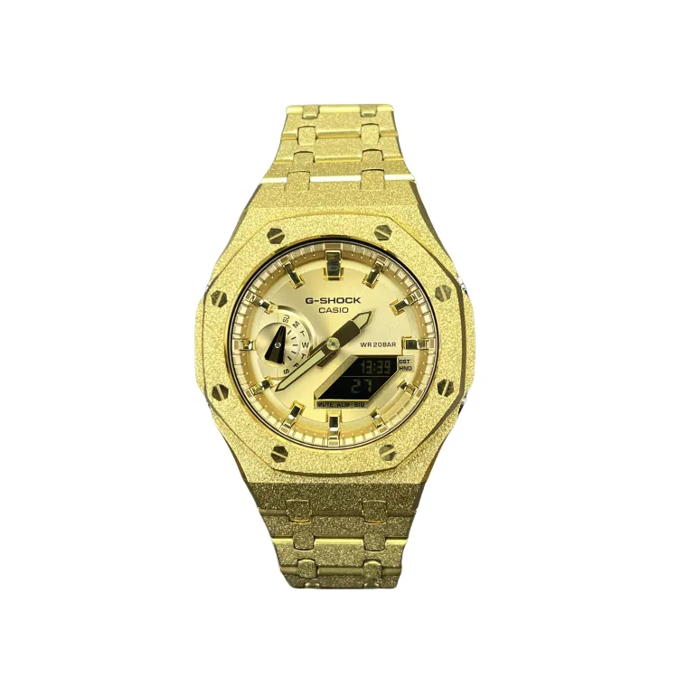 CASIO Custom Collection Quartz Movement Stainless Steel Watchband Watch Unisex Gold Dial