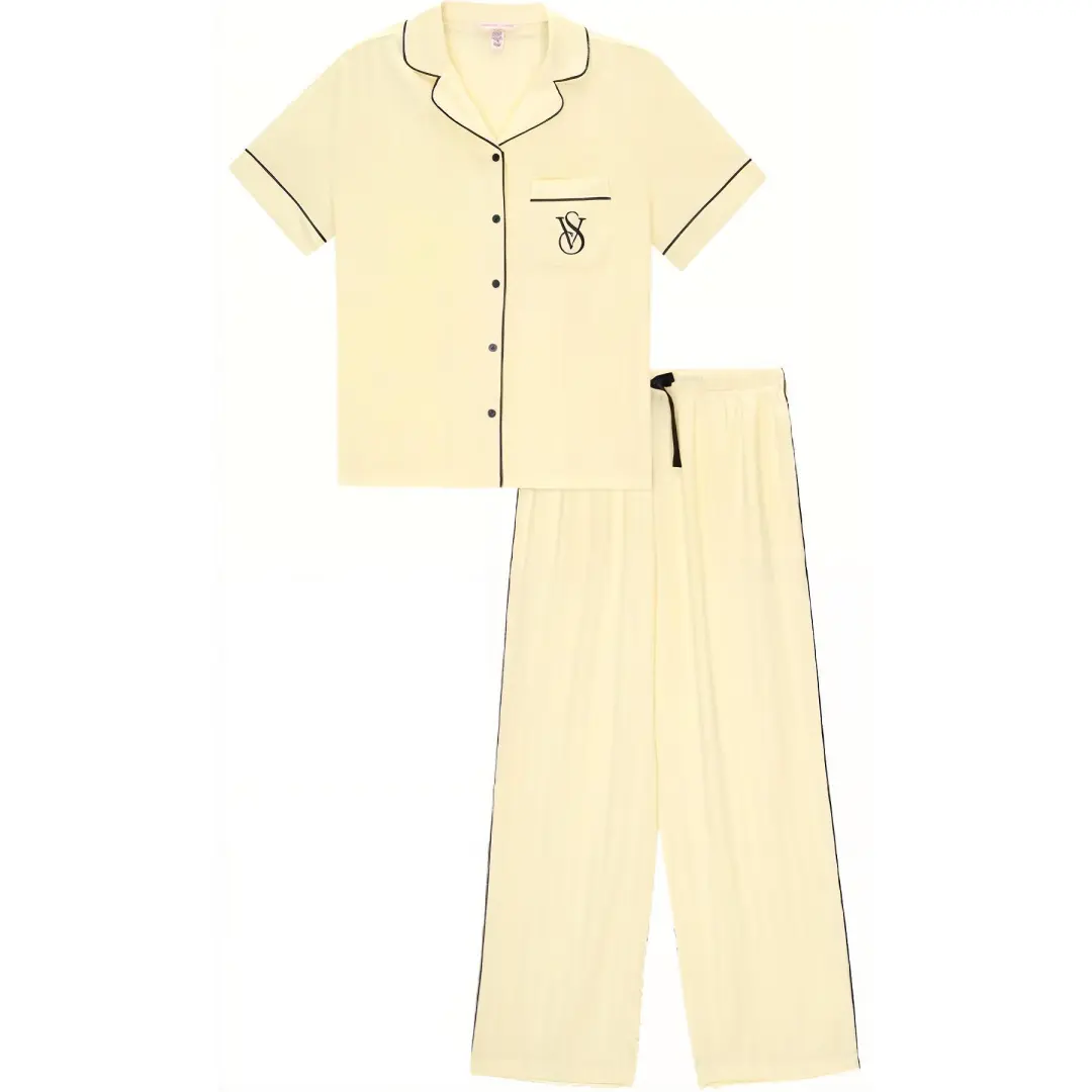 Victoria's Secret Pajama Set Women's Goose Egg Yellow