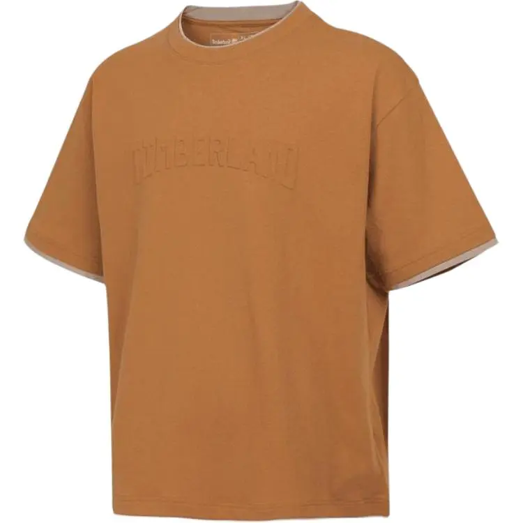 Timberland T-Shirts Men's Brown Crew Neck Moderate
