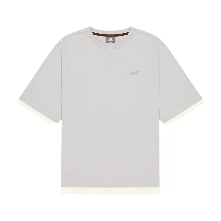 New Balance T-Shirts Men's Gray Crew Neck Moderate