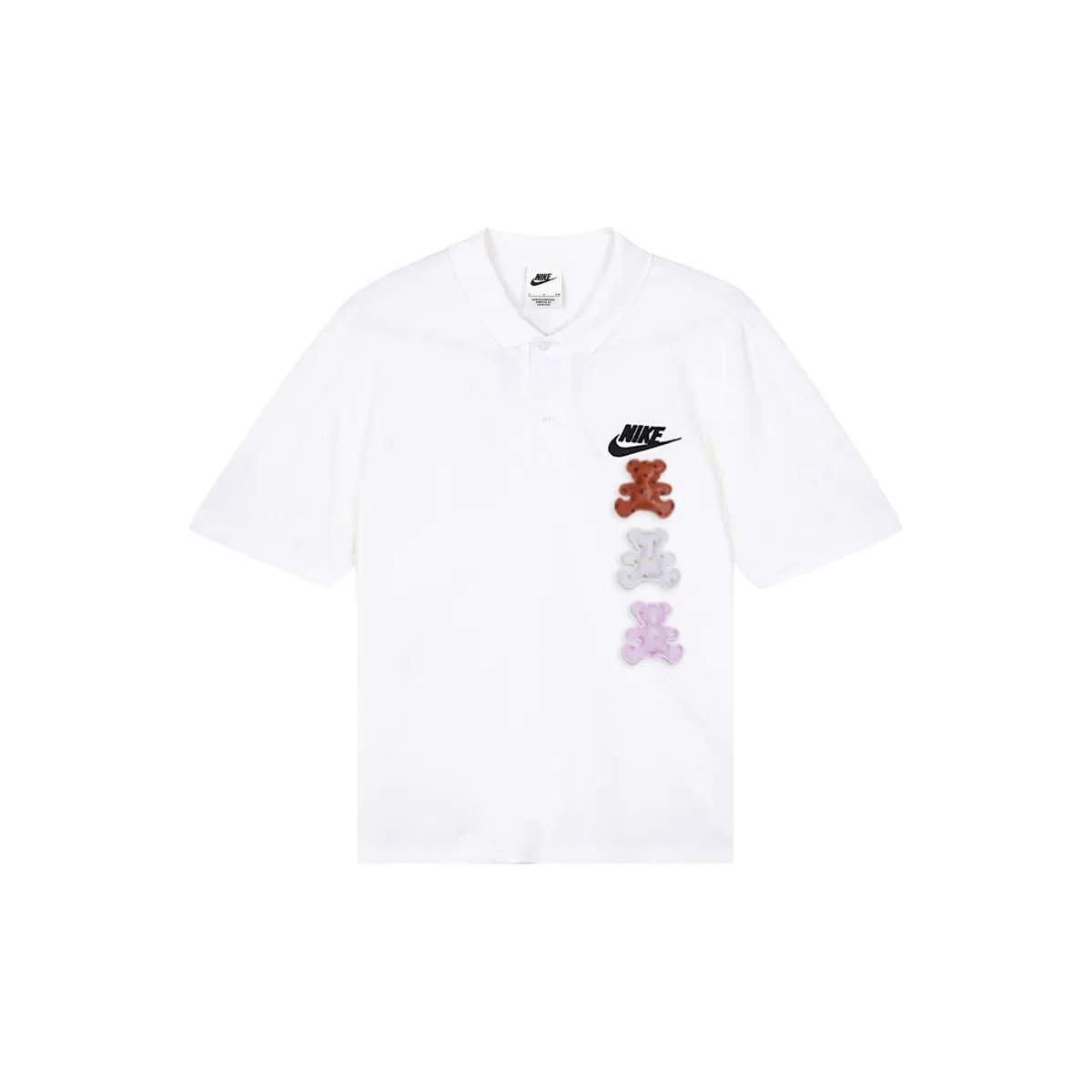 Nike Polo Shirts Men's White Polo Collar Moderate Straight Fit